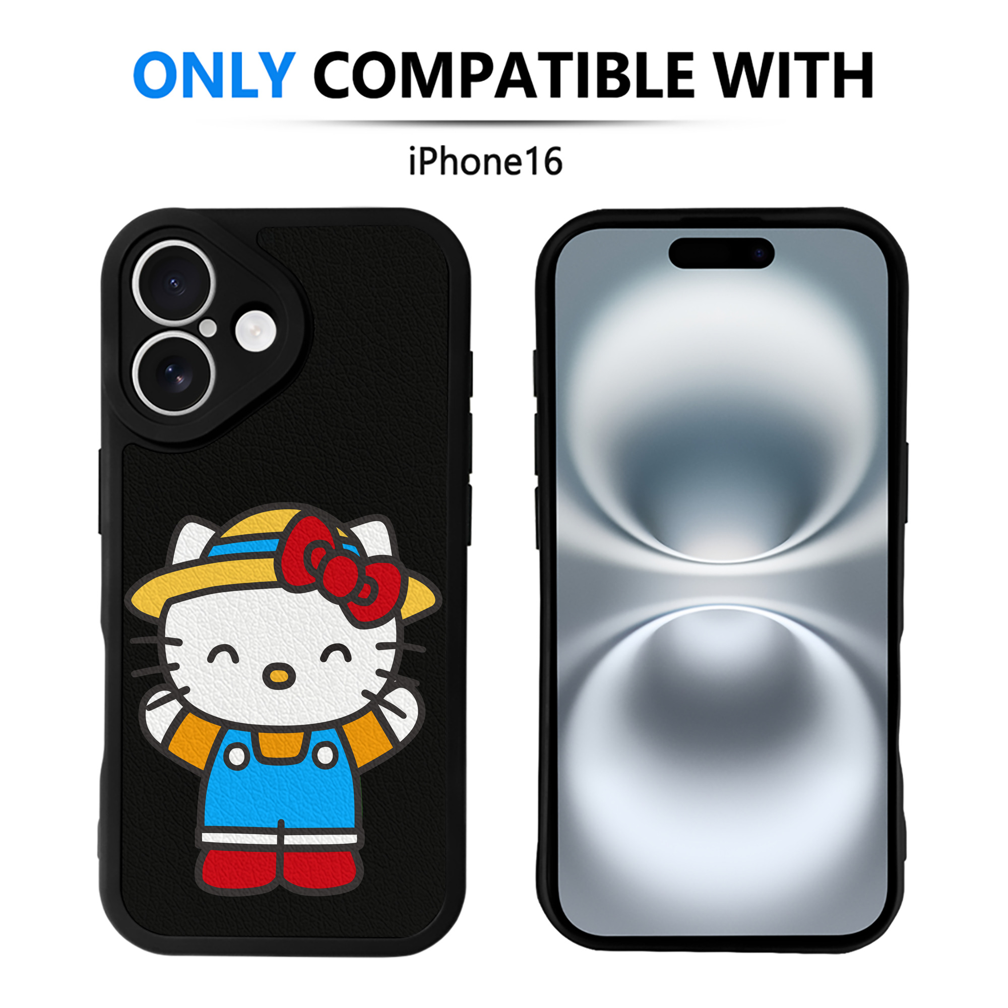 （画像用） Hello Kitty ハローキティ 【iPhone 16シリーズ対応】シリコンスマホケース（レザー調） 材質：シリコン